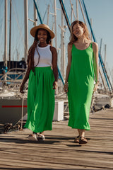 Island Green Panelled Skirt