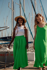 Island Green Panelled Skirt