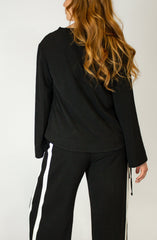 Black Bow Top with Bell Sleeves - SixSeven By Ullman