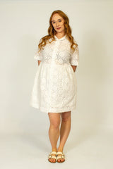 Broderie Anglaise Shirt Dress - SixSeven By Ullman