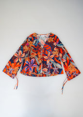 Floral Bow Top with Bell Sleeves - SixSeven By Ullman