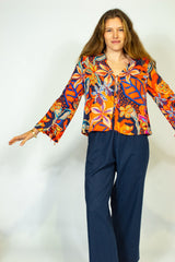 Floral Bow Top with Bell Sleeves - SixSeven By Ullman