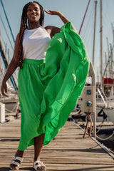 Island Green Panelled Skirt - SixSeven By Ullman