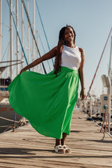 Island Green Panelled Skirt - SixSeven By Ullman