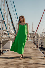 Island Green Slip Dress - SixSeven By Ullman