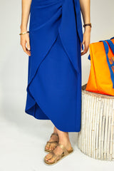 Royal Blue Wrap Skirt - SixSeven By Ullman