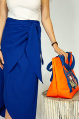 Royal Blue Wrap Skirt - SixSeven By Ullman