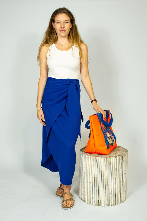 Royal Blue Wrap Skirt - SixSeven By Ullman